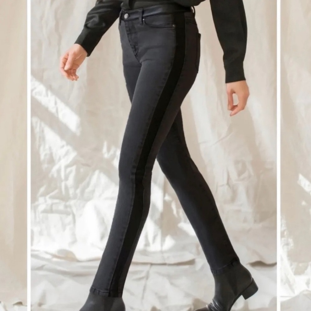 ECRU The Los Feliz Stretch Faux Leather Accent Skinny Jeans EUC Size 30